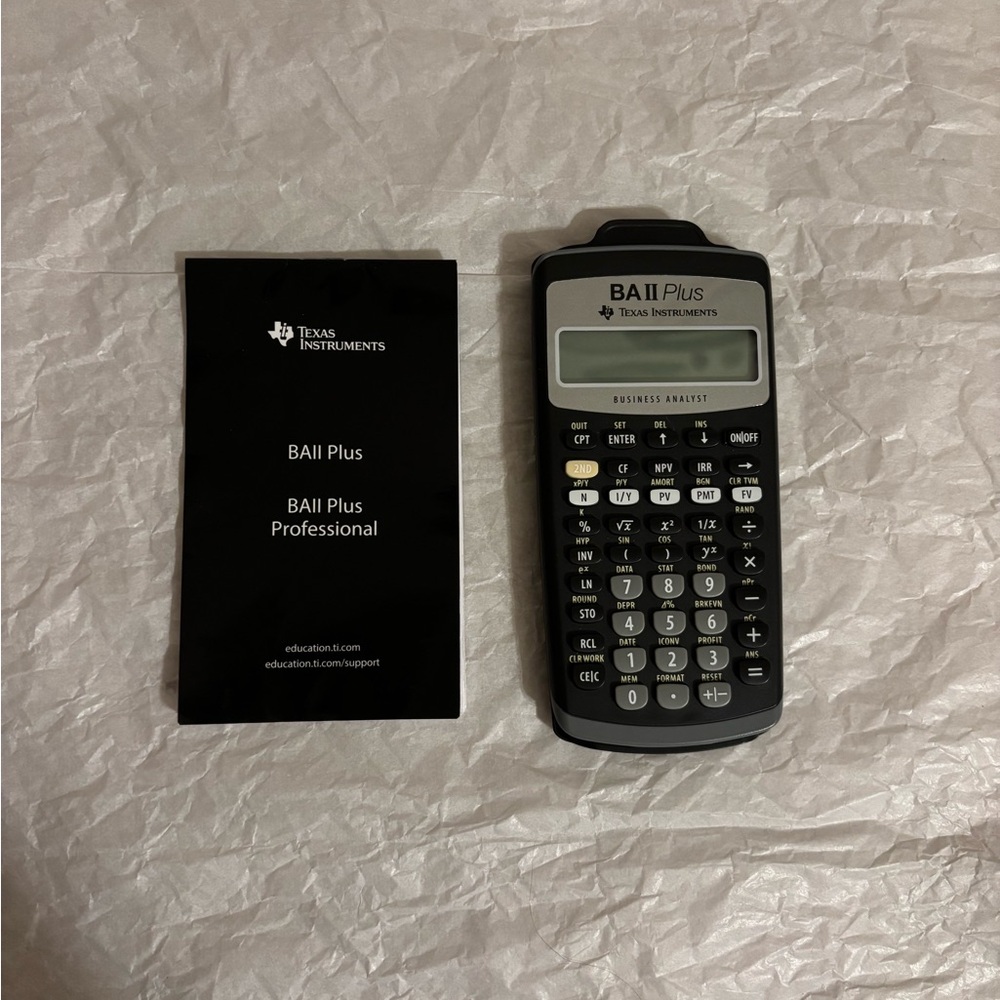 Texas Instruments BAII Plus Calculator With Instructions